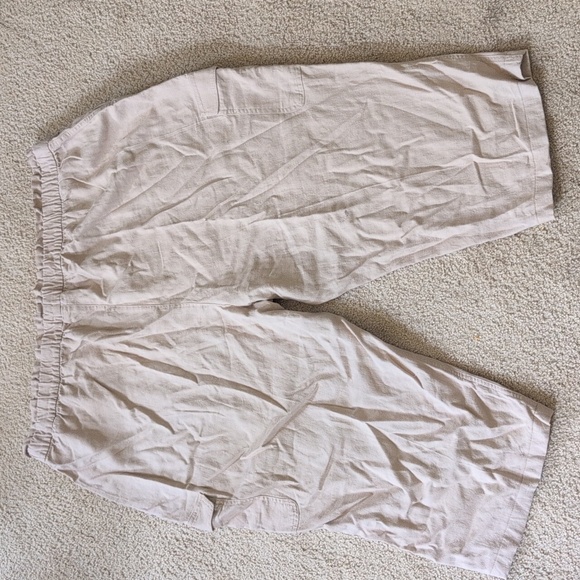 Susan Graver Beige Linen Blend Capris Size 2X Petite - Picture 4 of 5